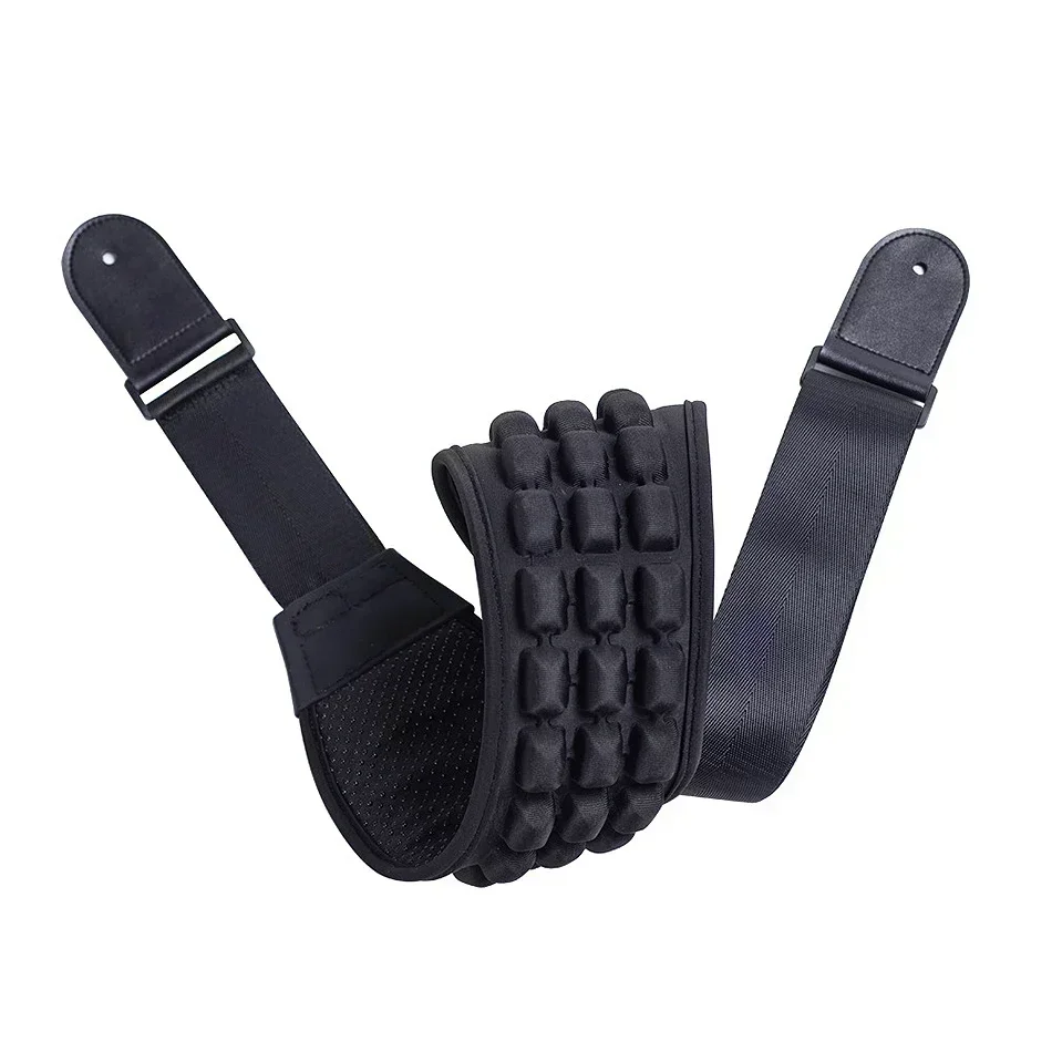 Correa de Airbag de descompresión de bajo eléctrico ajustable, cinturón ergonómico, ensanchado, grueso, antideslizante para bajista