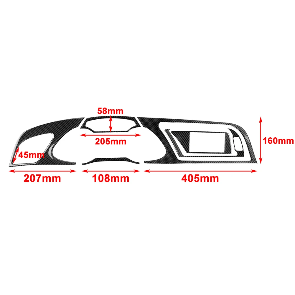 6Pcs/Set Car Interior Dashboard Instrument Panel Trim Cover LHD/RHD For Audi A4 2009-2010 For A4L 2009-2012 Carbon Fiber Pattern