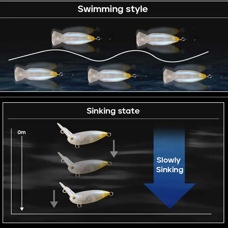 2.8g 37mm Mini Crank Lure Full Swimming Layer Inverted Tongue Plate Crankbait Quickly Sinking Trout Lures