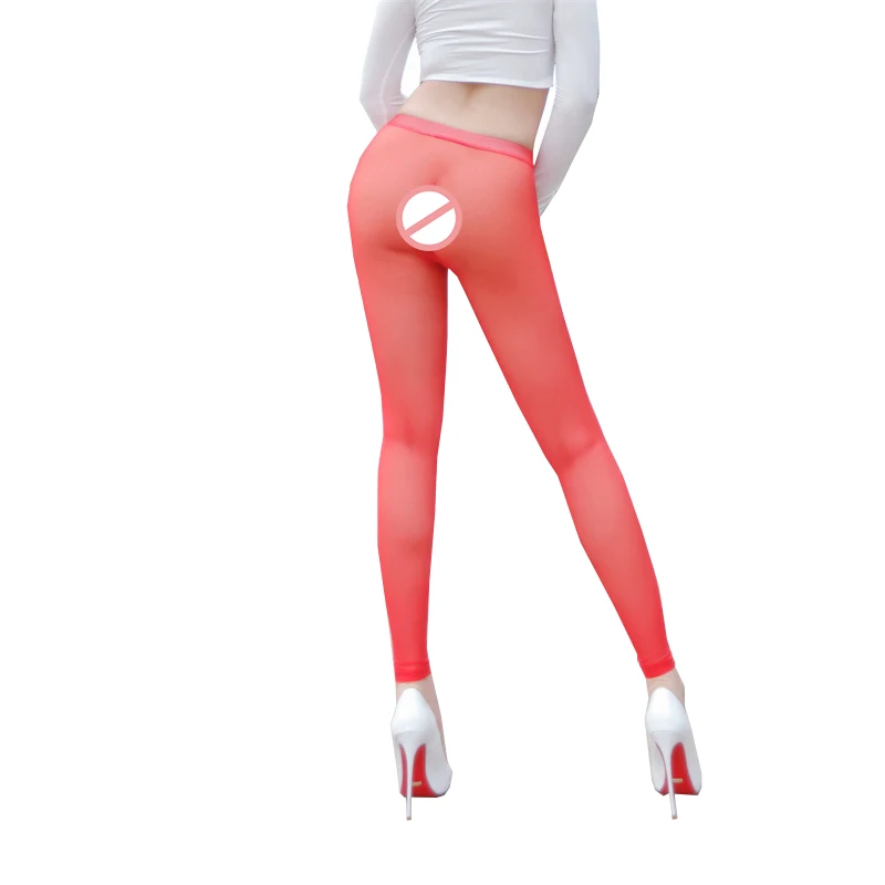 Fashion Yoga Pants Pencil Pants Leggings Tights Slim Pants Sexy Elastic Shiny Women's Pants See Through Ice Silk Pant 2022 New