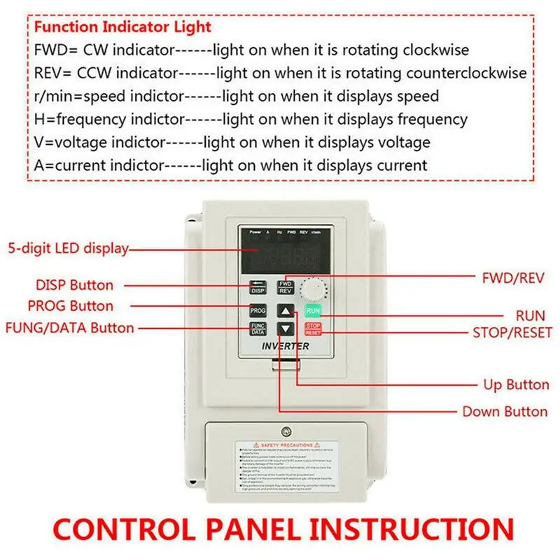A73K 6X 2.2KW 3HP 220V Variable Frequency Drive Inverter CNC VFD VSD Single to 3 Phase Motor Speed Control