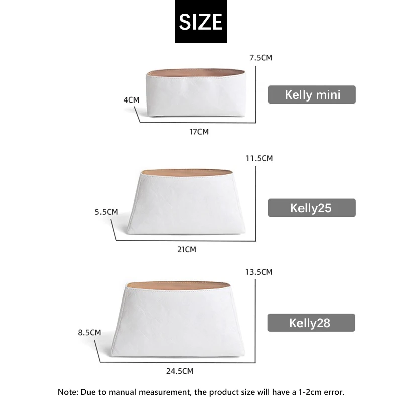 EverToner Dupont Paper Bag Organizer For H- Keely Mini Bag Purse Insert Waterproof Handbag Inner Liner Bag Accessories