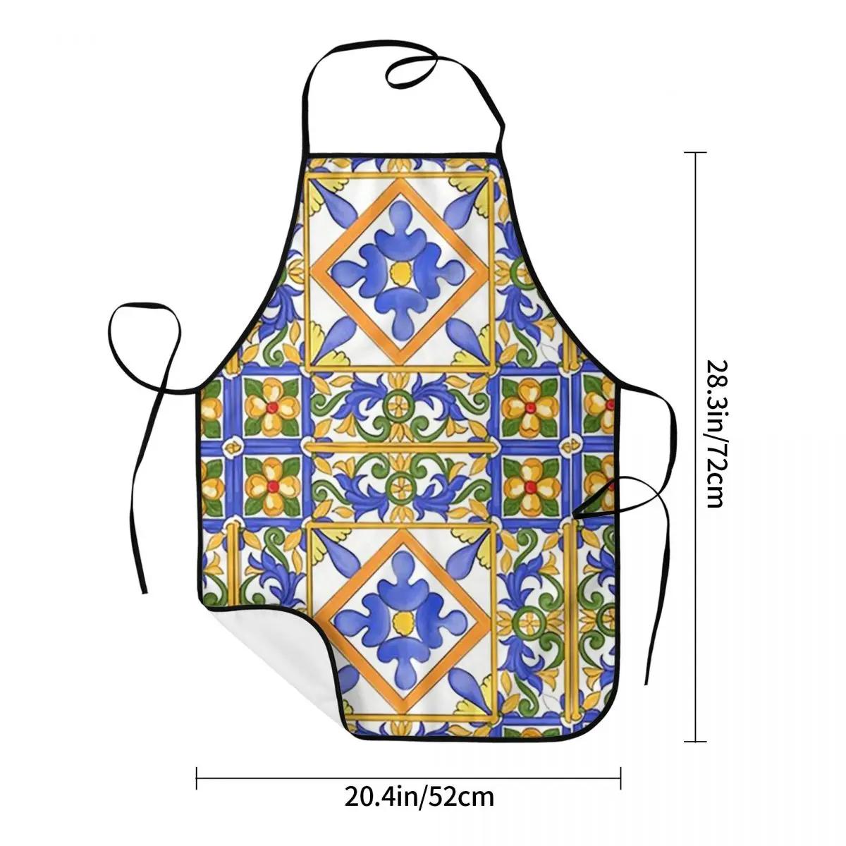 Citrus,Sicilian Style Summer Decor Pattern Aprons Chef Cooking Baking Tablier Bib Kitchen Cleaning Pinafore for Women Men