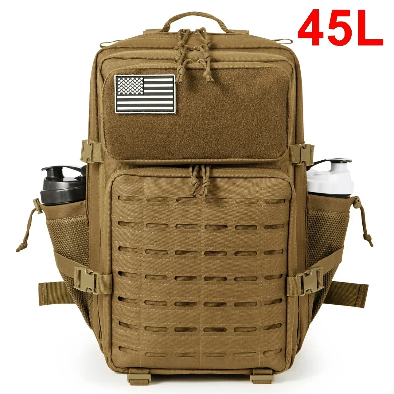 ReFire Gear 25L/45L Taktischer Rucksack Outdoor für Männer und Frauen, robuste Tasche, kleiner Schulrucksack, Wanderrucksack mit Flaschenhalter 8