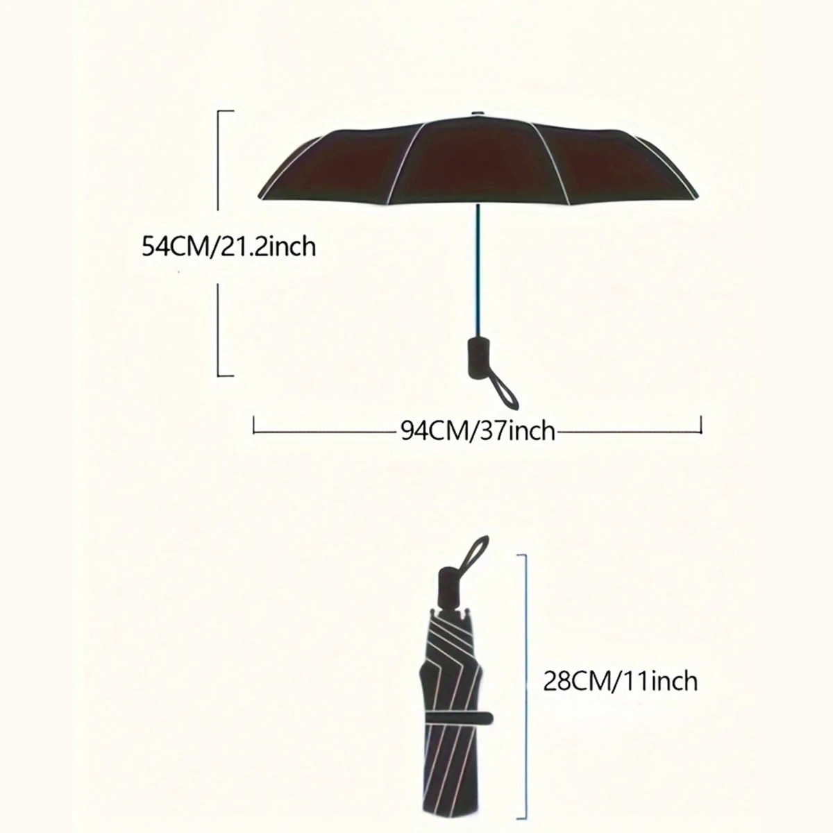 1 fully automatic , outdoor triple fold rainproof visual transparent umbrella for outdoor windproof  household daily necessities