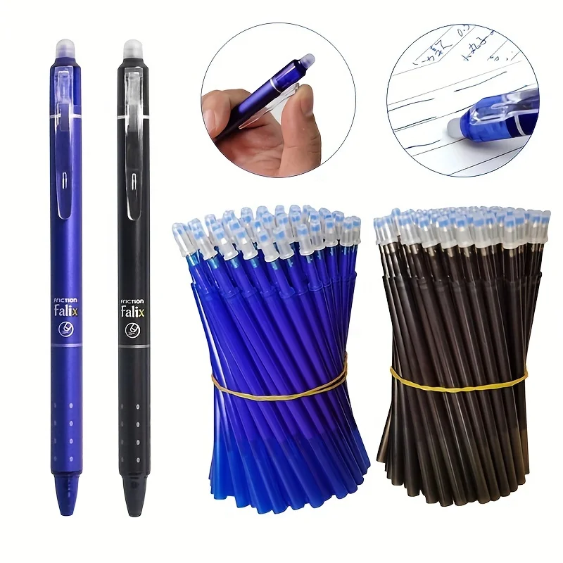 Press Type 0.5mm Erasable Gel Pen High Quality Bullet Washable Handle Magic Refills Rod Super Capacity Ink Writing