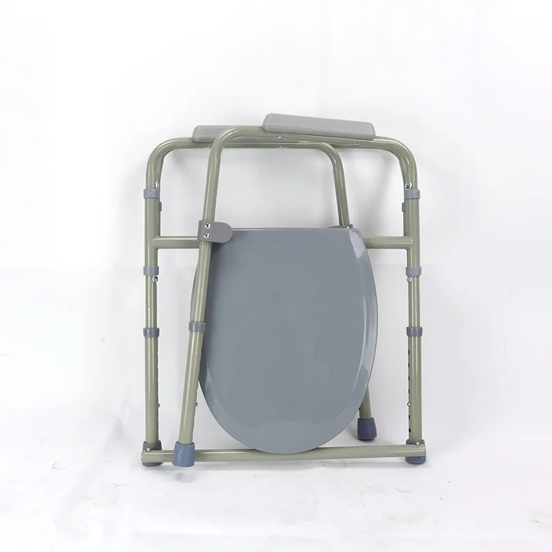 كرسي صوان متنقل عالي التحمل لكبار السن، مقعد مرحاض استحمام قابل للطي مع مسند ظهر ومساند للذراعين، دعم آمن للحمام #3
