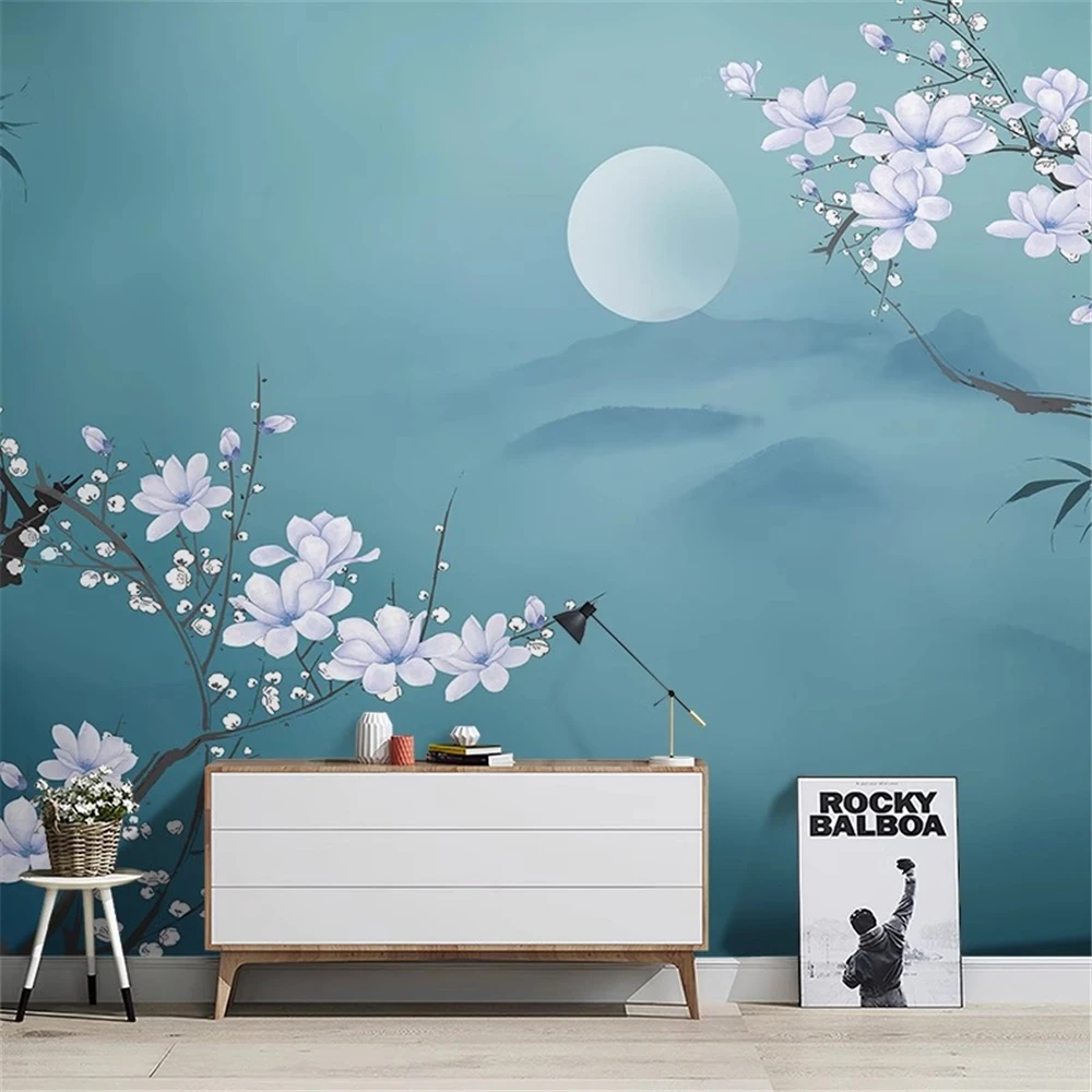custom American flower and bird wallpaper beautiful flower forest mural living room TV background wall wallpaper home decoration