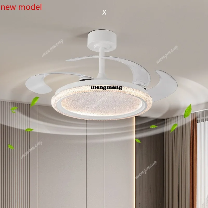 

M138Full spectrum home ceiling fan light living room bedroom remote control invisible fan lamp dining room fan light