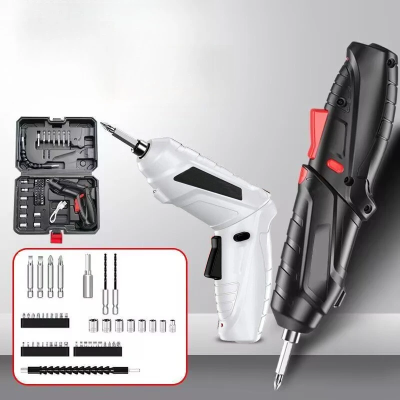 Electric screwdriver rechargeable lithium battery mini pistol screwdriver electric drill batch set