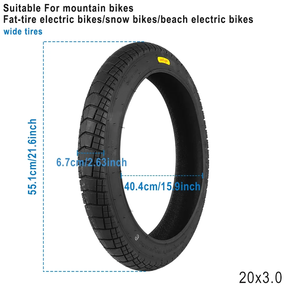20x3.0 20x4.0 20x4.5 20x5.0 Fat Tire 20x400 Schlauch für 20 Zoll E-Bike – Verschleißfeste Offroad-Sand-Schnee-Reifen-Teile – Detail 1