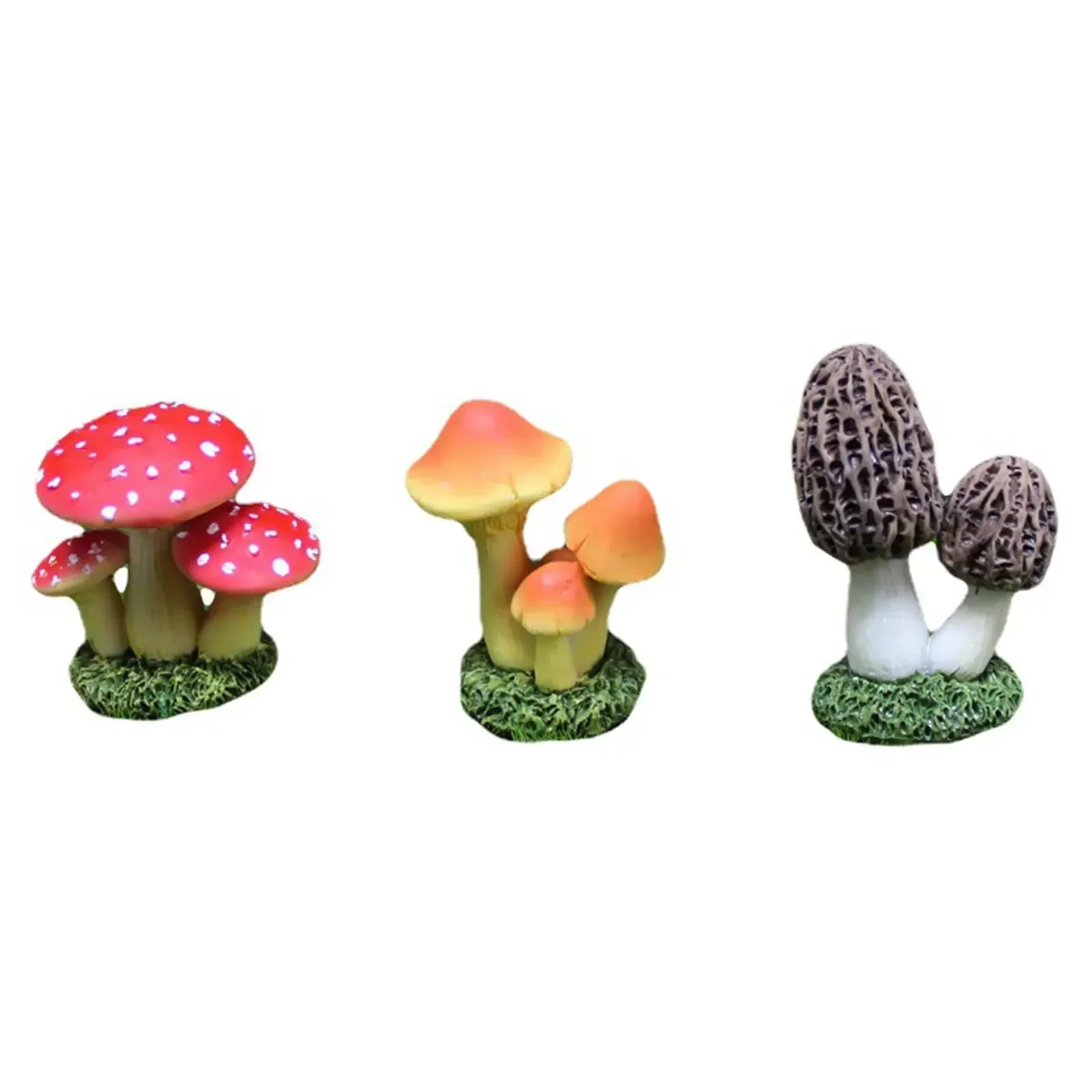 Mini Garden Simulate Mushroom Ornament Decoration Statue Waterproof Figurine Resin Garden Kawaii Lawn Decorations Accessories