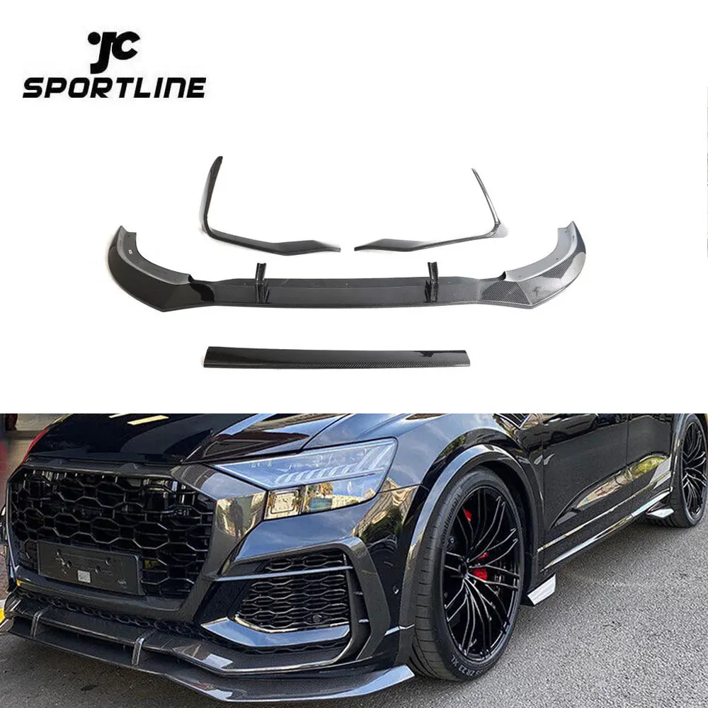 

Q8 Carbon Fiber Car Bumper Front Lip Spoiler For Audi RSQ8 2021-2023