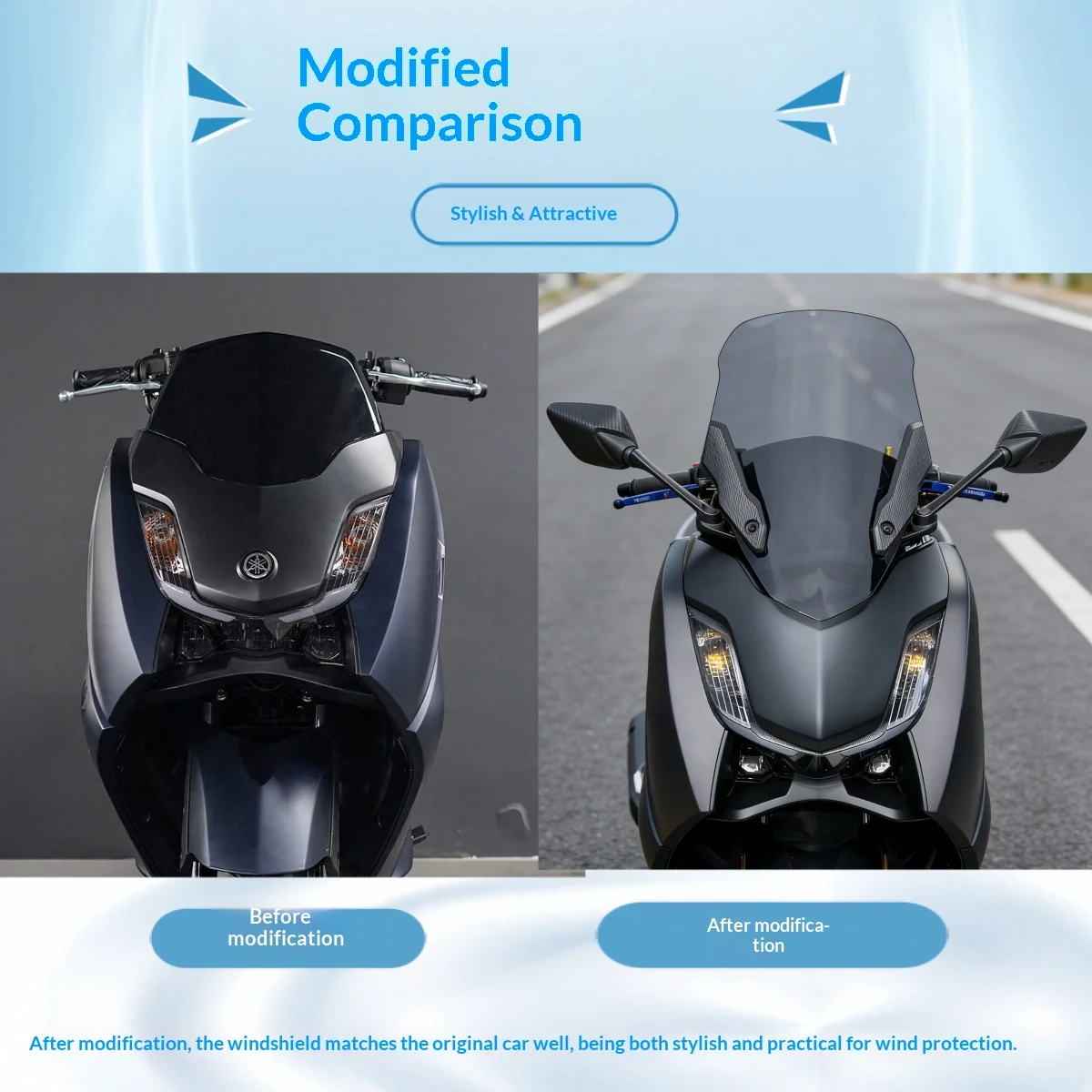 【Premium】 For Yamaha Xingying 125 Windshield Modification - Xingying 125 Keyless Edition Front Windshield Accessories