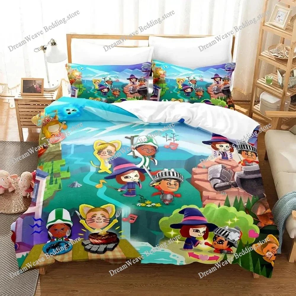 

Cartoon Game Miitopia Bedding Set Duvet Cover Bed Set Quilt Cover Pillowcase Comforter King Queen Size Boys Adult Bedding Set