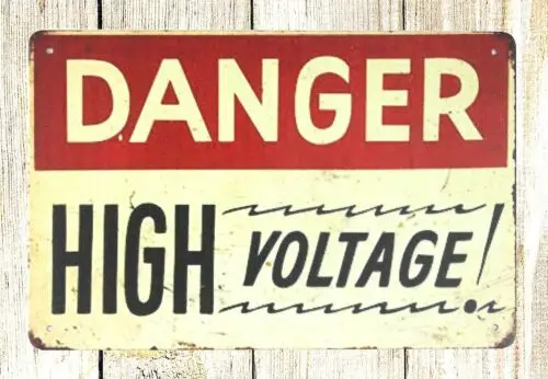 wall size posters Danger high voltage! tin metal sign