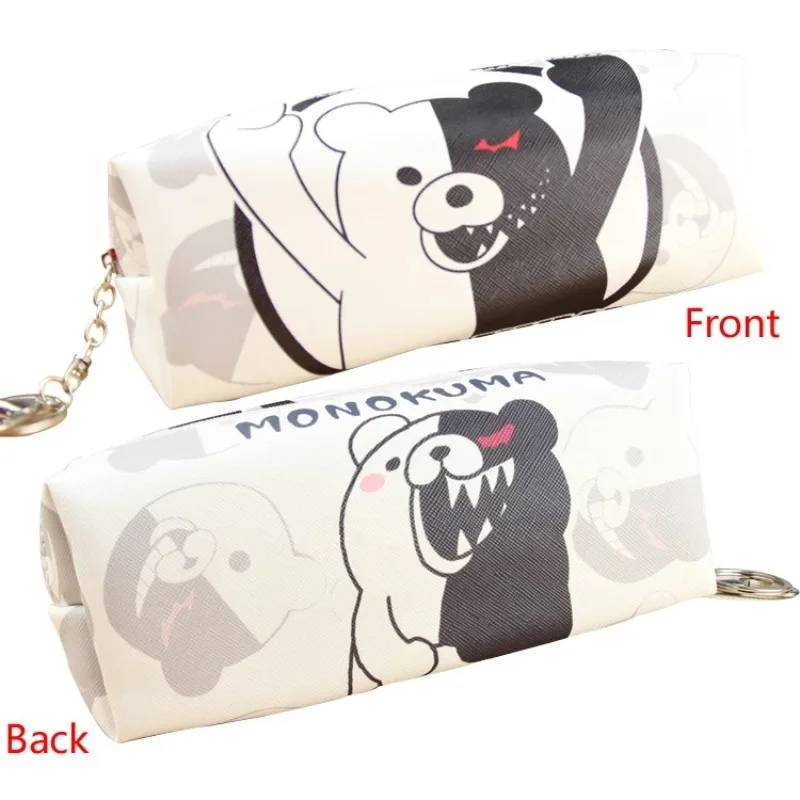Anime Danganronpa Soft PU Leather Students Pencil Pen Bag Cute Monokuma Cosmetic Bag Storage Case