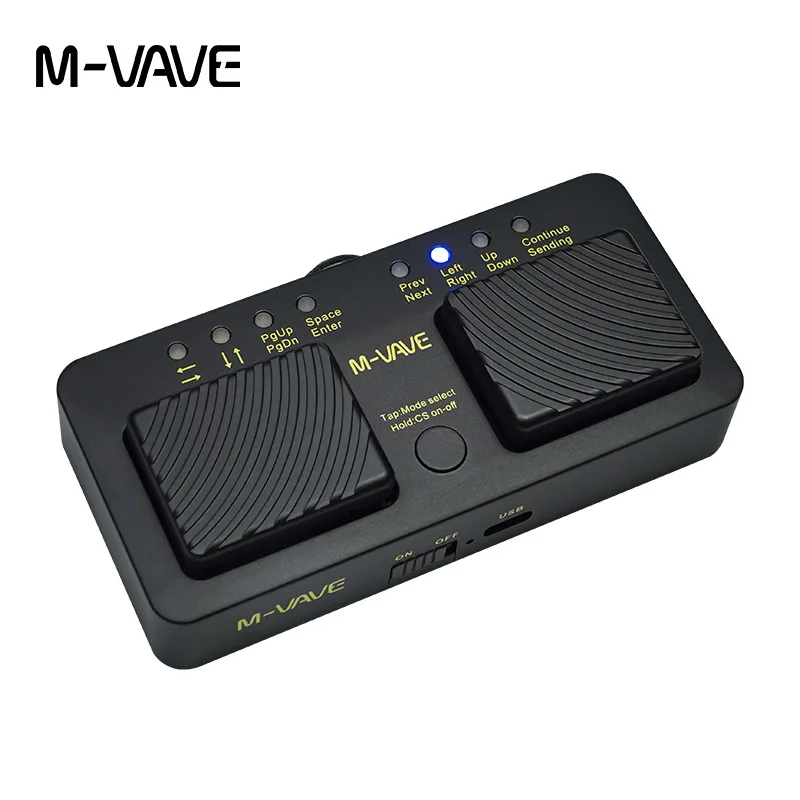 

M-VAVE Cube Turner Pro Loop Wireless Bluetooth Page Turner Silent Foot Pedal Bluetooth Page Music Turner Pedal for iPad iPhone