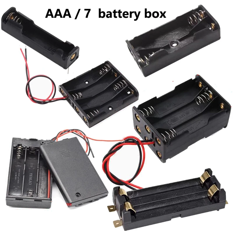 7th battery box AAA battery holder welding-free series battery compartment DIY battery box with pins