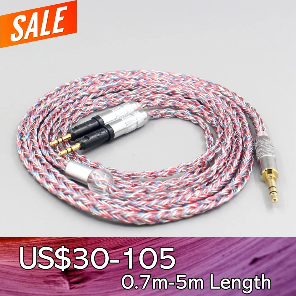 

LN007582 16 Core Silver OCC OFC Mixed Braided Cable For Audio-Technica ATH-R70X headphone Earphone headset