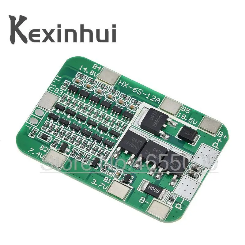 6S 12A 24V PCB BMS Protection Board For 6 Pack 18650 Li-ion Lithium Battery Cell Module New Arrival