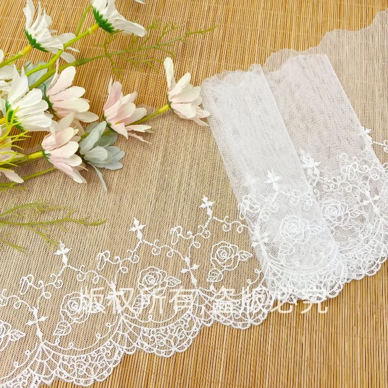 Milk Fiber Lace Trim Barcode Embroidery Net Lace Sewing Dress Handmade Sewing Barcode Lace Trim DIY Craft Supplies Wedding Gift
