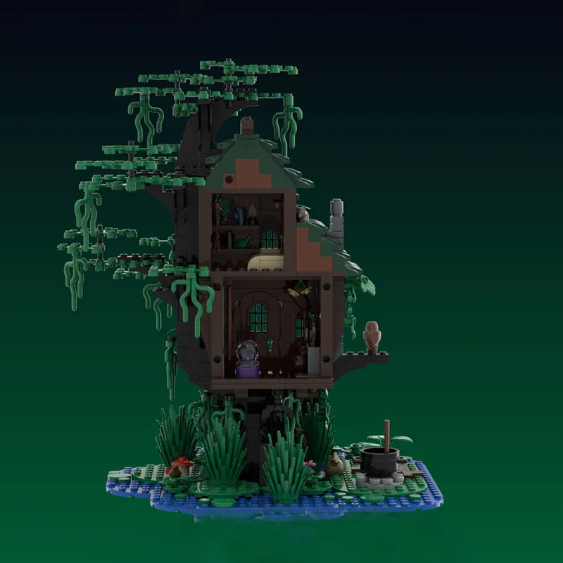 Moc Building Blocks Medieval Architecture Model Witch Swamp House Technology Module Building Blocks Gift Toys DIY Set Assembly