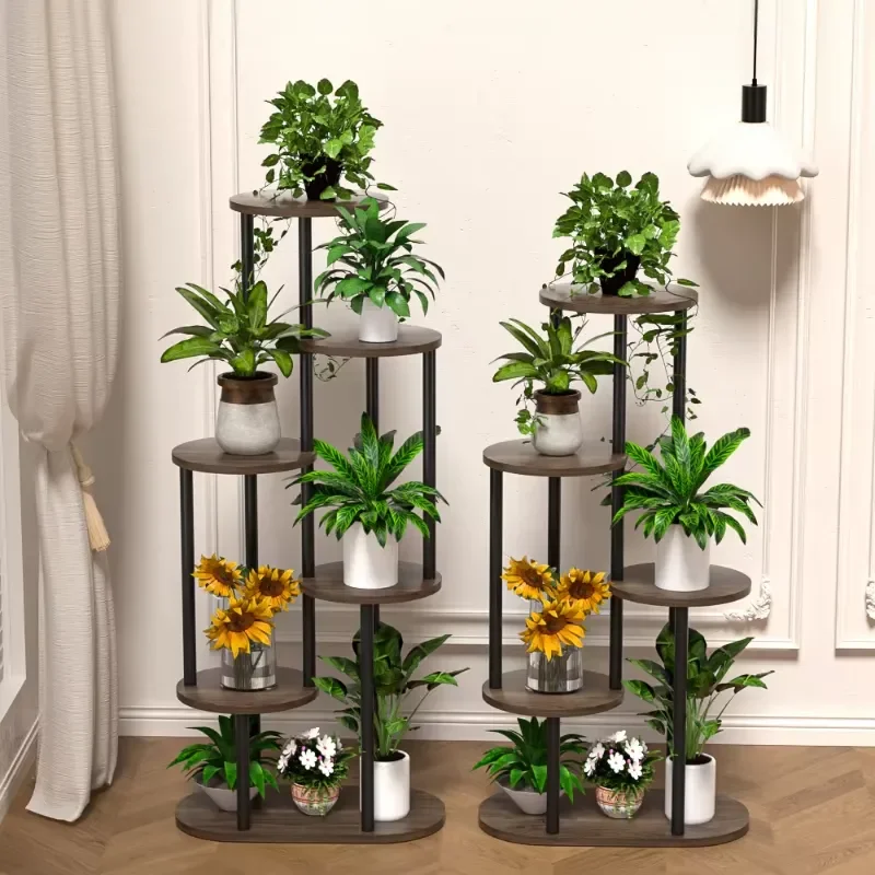 Wood Multi-tiered Plant Stand Rack Flower Pot Holder Shelf Indoor Outdoor Planter Display Shelving Storage Standing Shelf