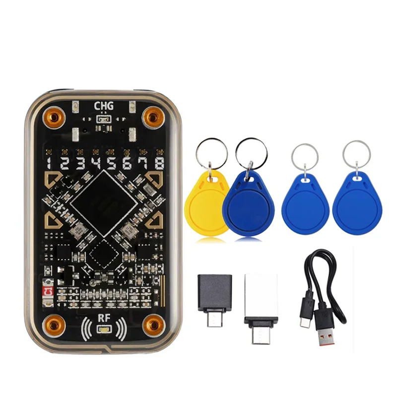 -MEOF Chameleon Ultra RFID Считыватель смарт-чипов + 2XUID/2XCUID Брелок Бесконтактный эмулятор смарт-карт 125K 13,56 МГц Декодирование значка