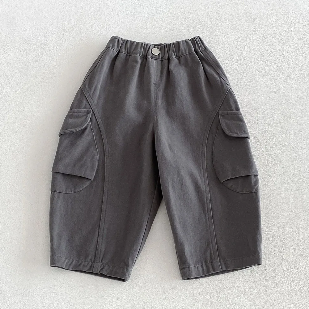 2026 Trousers For Boys Solid Color Casual Loose Fall New Arrival Kids Boutique Clothing Back To School Toddler Boy Pants