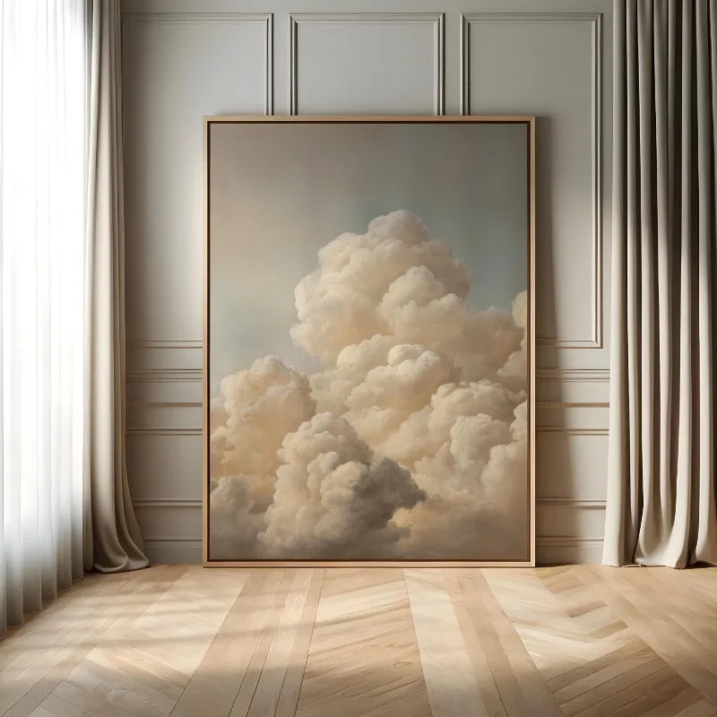 Clouds and Sky Poster Modern Soft Nature Landscape Canvas Painting Prints Wall Art Picture for Living Room Home Decor Mural