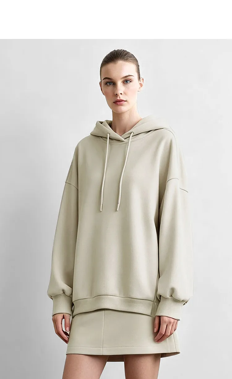 Amii Hooded Pullover Sweatshirt Drawstring Drop Shoulder Loose Fit Slimming Casual 2026 Winter Women's Clothes 12624037