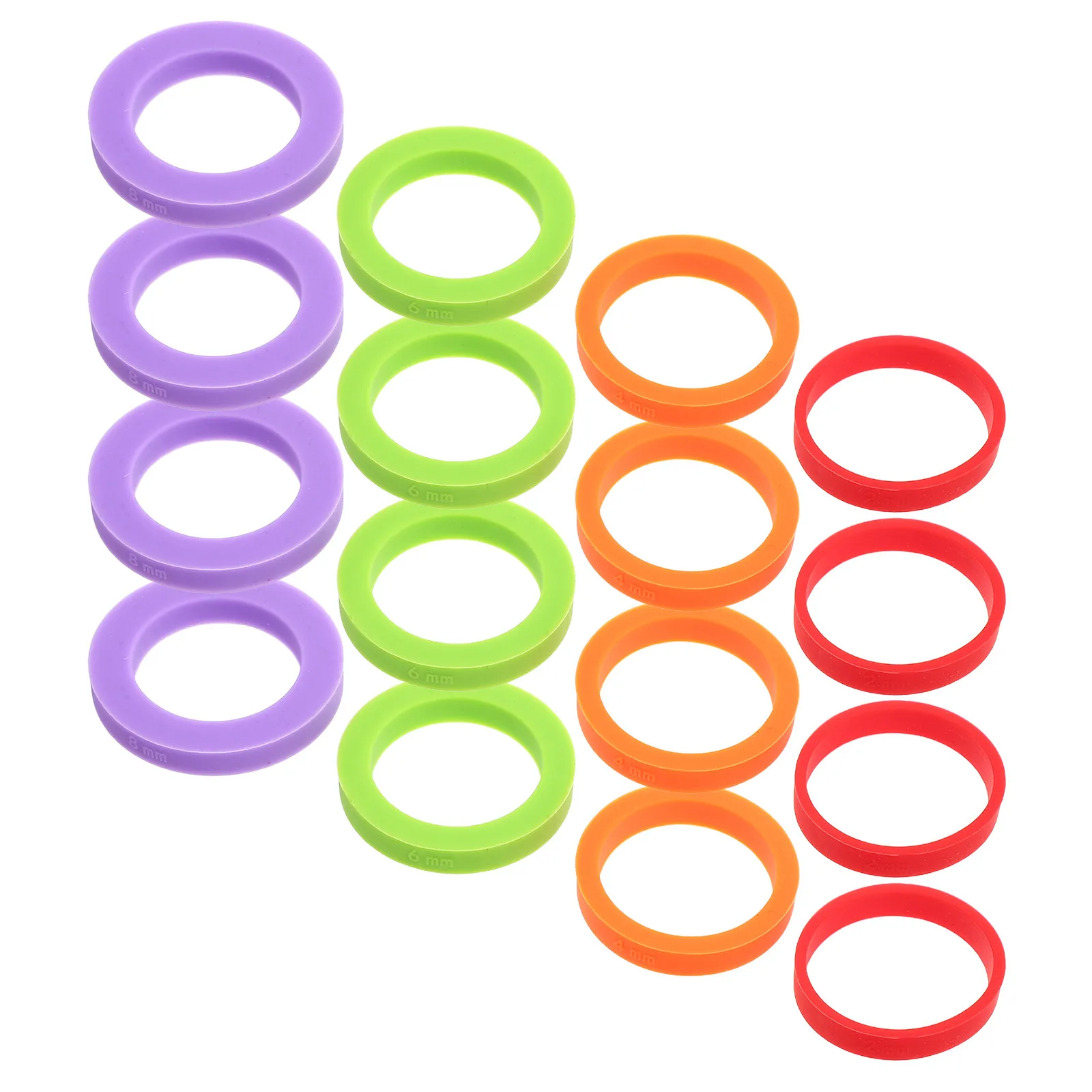 2Sets Rolling Pin Guide Ring Silicone Spacer Rings 2Mm 4Mm 6Mm 8Mm Adjustable Thickness Dough Rolling Spacer Pastry Baking Bands