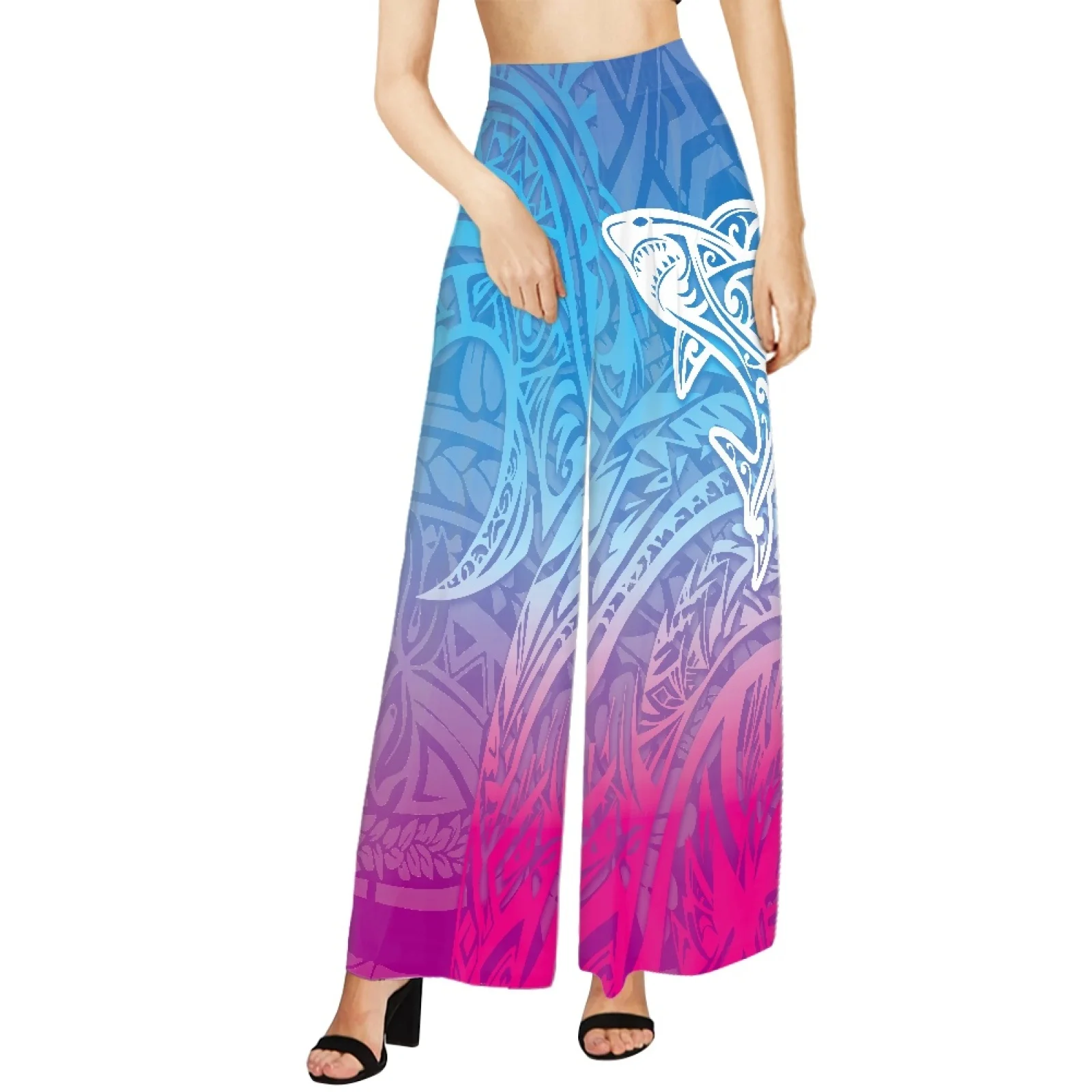 

Polynesian Tribal Tongan Totem Tattoo Tonga Prints Women's Wide Leg Sweatpants Casual Pants Comfy Joggers Baggy Sweatpants Pant