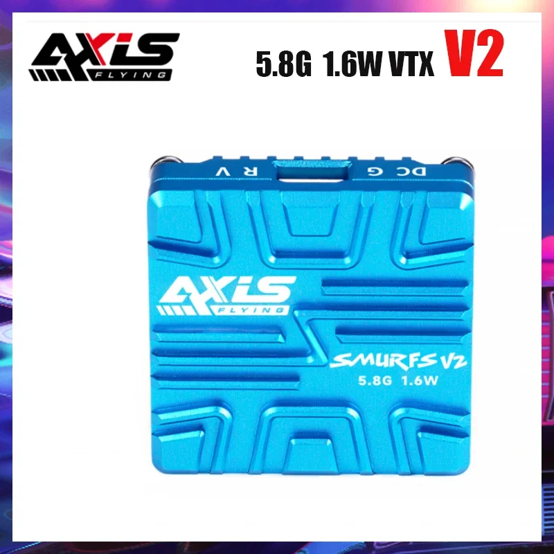Axisflying SMURFS VTX 5.8G 1.6W V2 Analog Image Transmission 25/100/400/800/1600mW 7V-36V OSD Control 20x20mm for RC FPV Drone