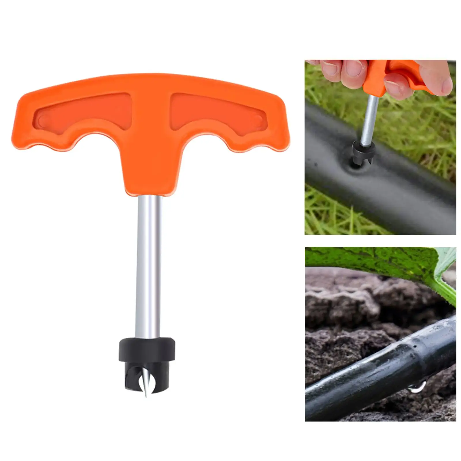 Herramienta de perforación de agujeros de riego por goteo, perforadora de agujeros de tubería, perforadora para inserción de ajuste, 16mm, naranja