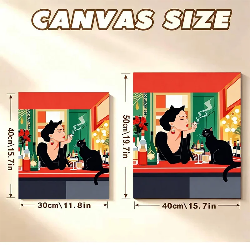 Professional Art Use, 2D Flat Adult Beginner DIY Paint by Numbers Kit - Includes Canvas, Acrylic Paste Pigments, Canvas, 3pcs Br