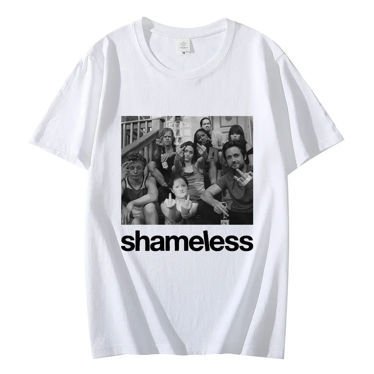 

English graphic printedT-shirt Fashion trend Heavy shoulder comfortable loose casual 100% cotton round neck short-sleevedT-shirt