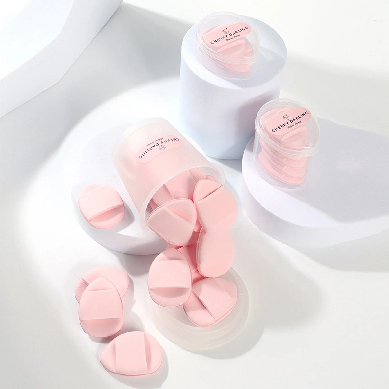 Esponja de Dedo para Maquiagem, 25816 Peças, Embalagem em Caixa, Tamanho Pequeno, Esponja de Maquiagem em Formato de Ovo com Almofada de Ar, Uso Duplo Seco e Úmido, Beauty Blender para Uso Doméstico