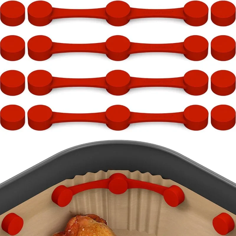 

1 шт., силиконовые магнитные зажимы для фритюрницы для бумаги, термостойкие аксессуары для духовки, нескользящая плита с безопасной фиксацией, кухонные инструменты