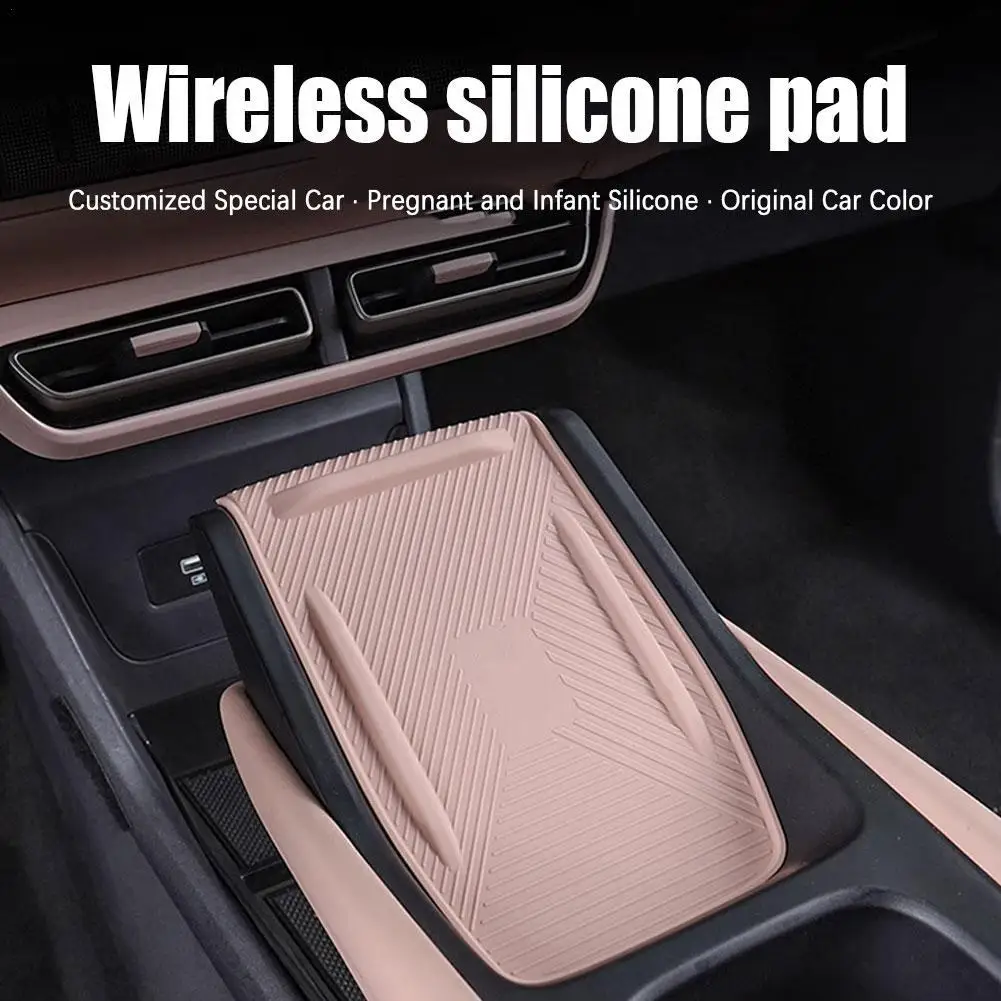 Auto Center Console Wireless Charging Mat Washable Anti Skid Pad Anti Slip Mat Silicone For Byd Seagull Accessories