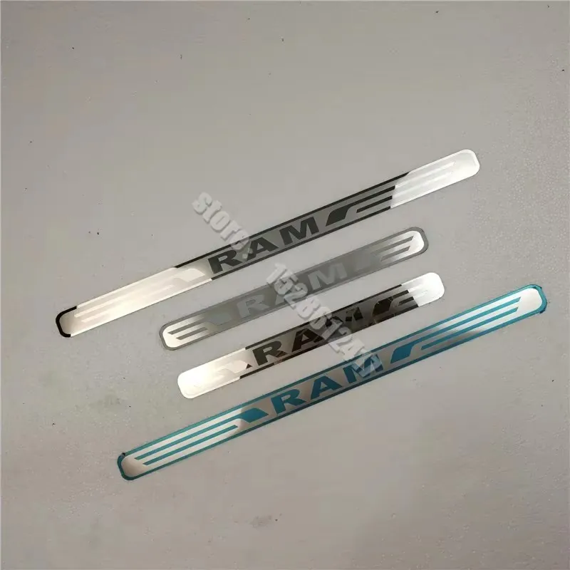 

Для Dodge RAM 1500 2500 4000 2016 ~ 2024 автомобильные аксессуары, накладки на порог, защита порогов, автомобильные наклейки, педаль приветствия