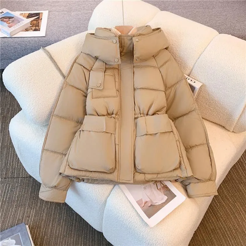 2025 nova jaqueta de inverno feminina parkas quentes feminino manga longa topos casual algodão acolchoado jaqueta com capuz outwear senhoras