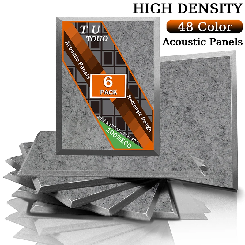 

TOUO 6 Pcs Acustic Panel Wall Soundproofing Studio Sound Absorbing Panels Ktv Room High Density Sound Insulation Material