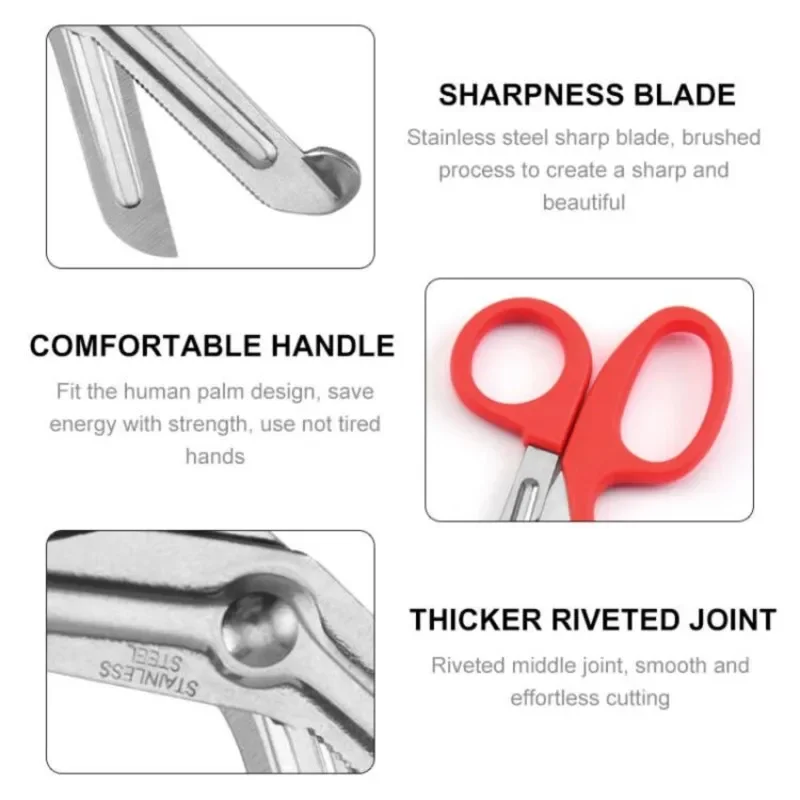 Medical Rescue Scissors Plastic Handle Stainless Steel Wound Gauze First Aid Scissors Practical Outdoor Nurse Scissor hand tool