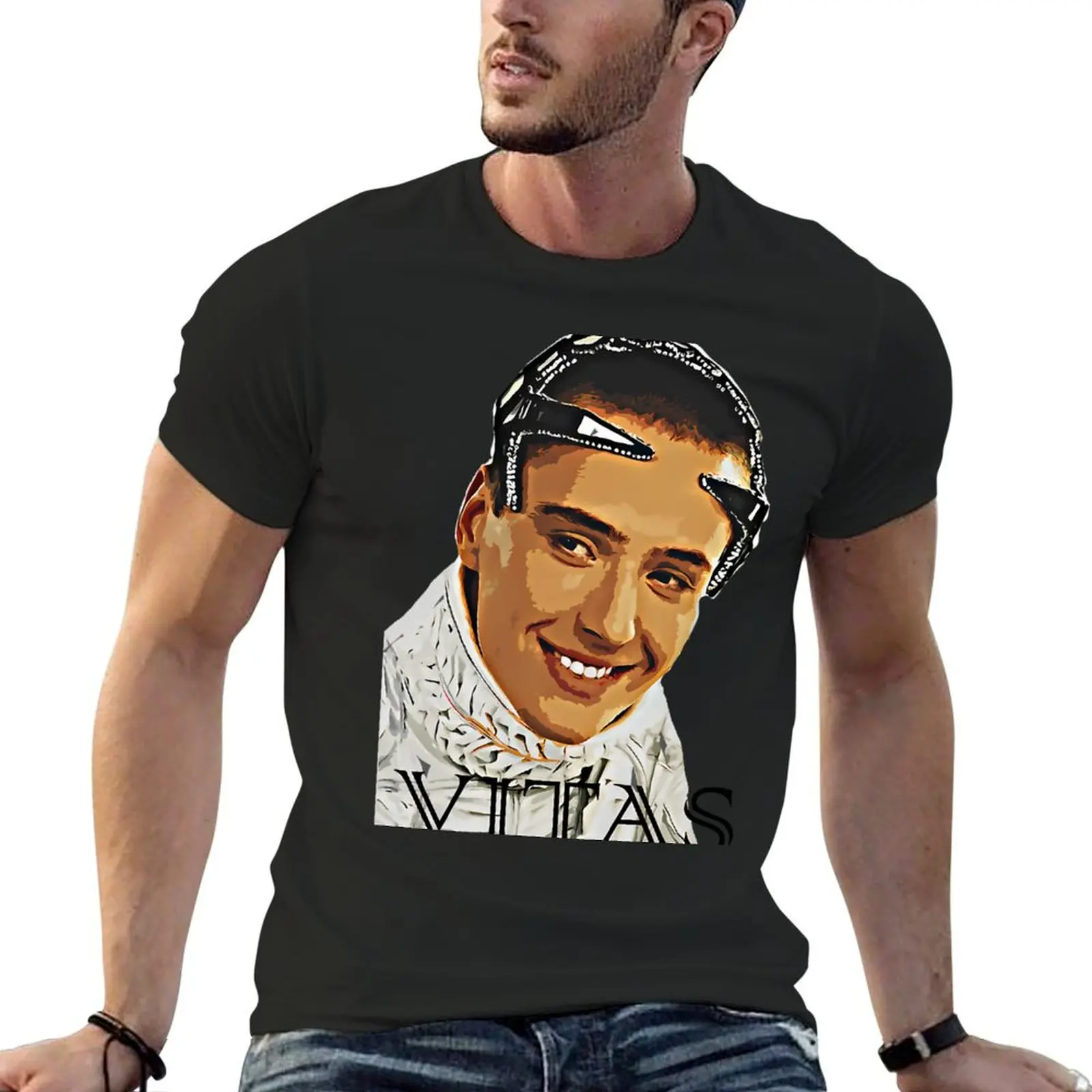 

Text Vitas Smile Russian Singer Meme T-Shirt summer clothes sublime anime shirts men