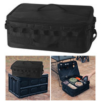 15L Tactical Camping Storage Bag with Handle Camping Cookware Organizer Oxford Cloth Trunk Organizer for Camping Hiking Travel