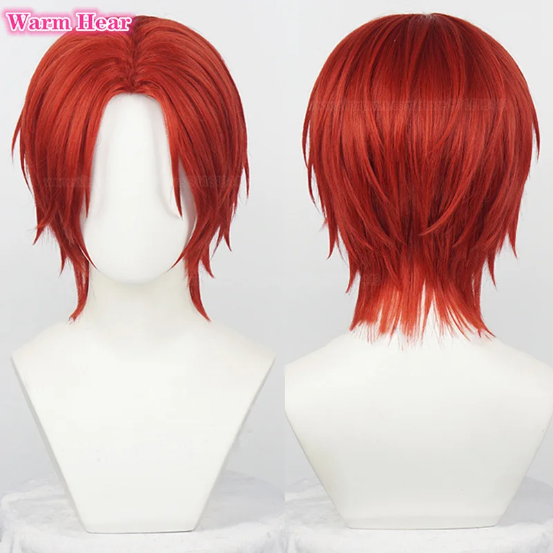 

Anime Shanks Cosplay Wig Short Red Heat Resistant Synthetic Hair Halloween Shanks Cosplay Costumes Wigs + Wig Cap