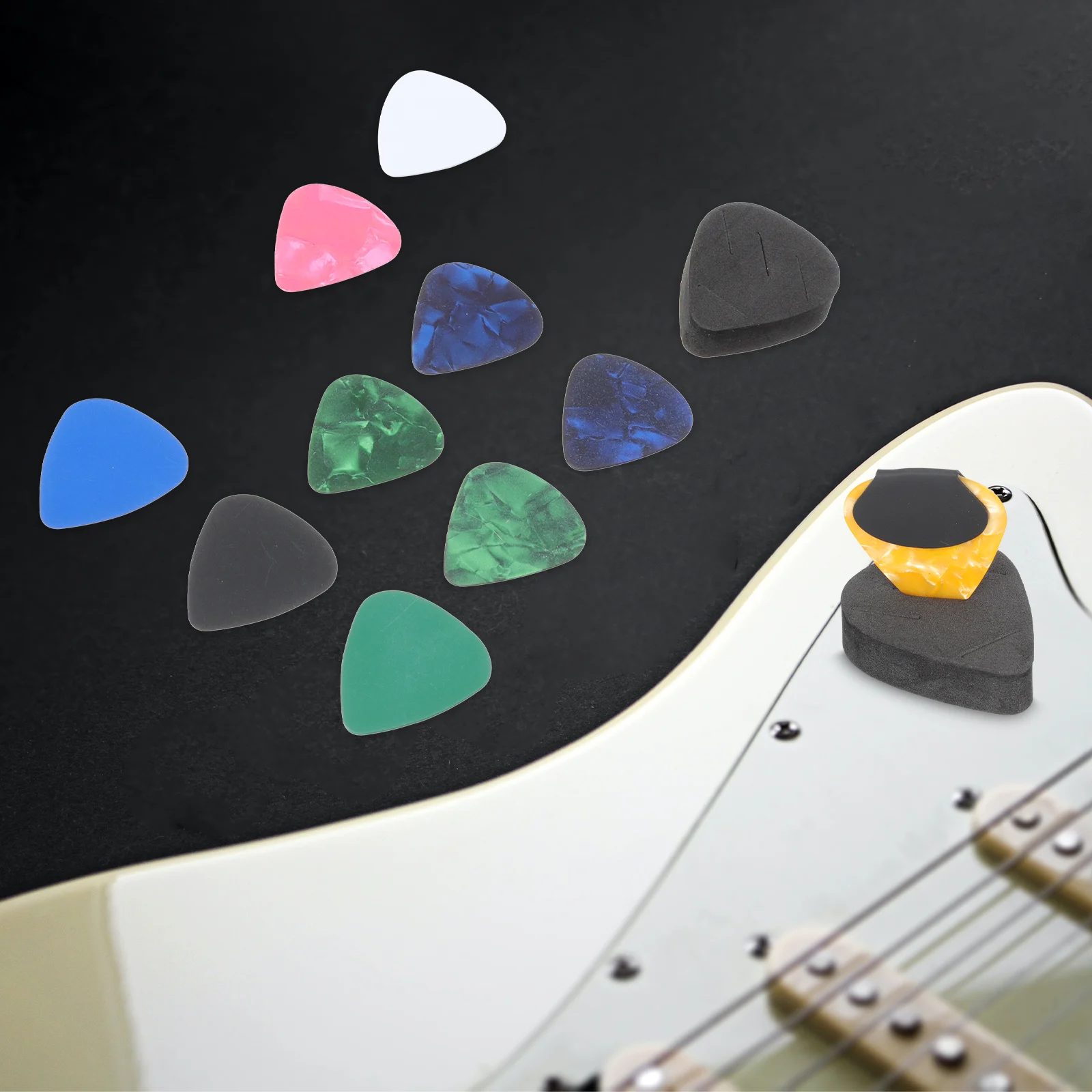 

1 set Plastic Guitar Picks Storage Holder Premium Plectrums Durable Grip For Folk Electric Guitar Live Show Accessories Stringed