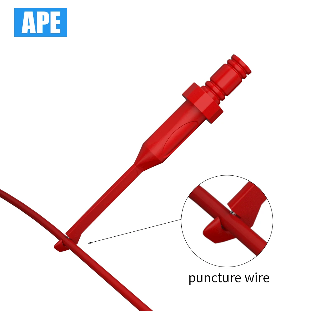 Varilla de prueba para multímetro, sondas de seguridad no destructivas para perforación de cables con conector de 4MM, herramienta de gancho para prueba de pinchazos, 2 uds.